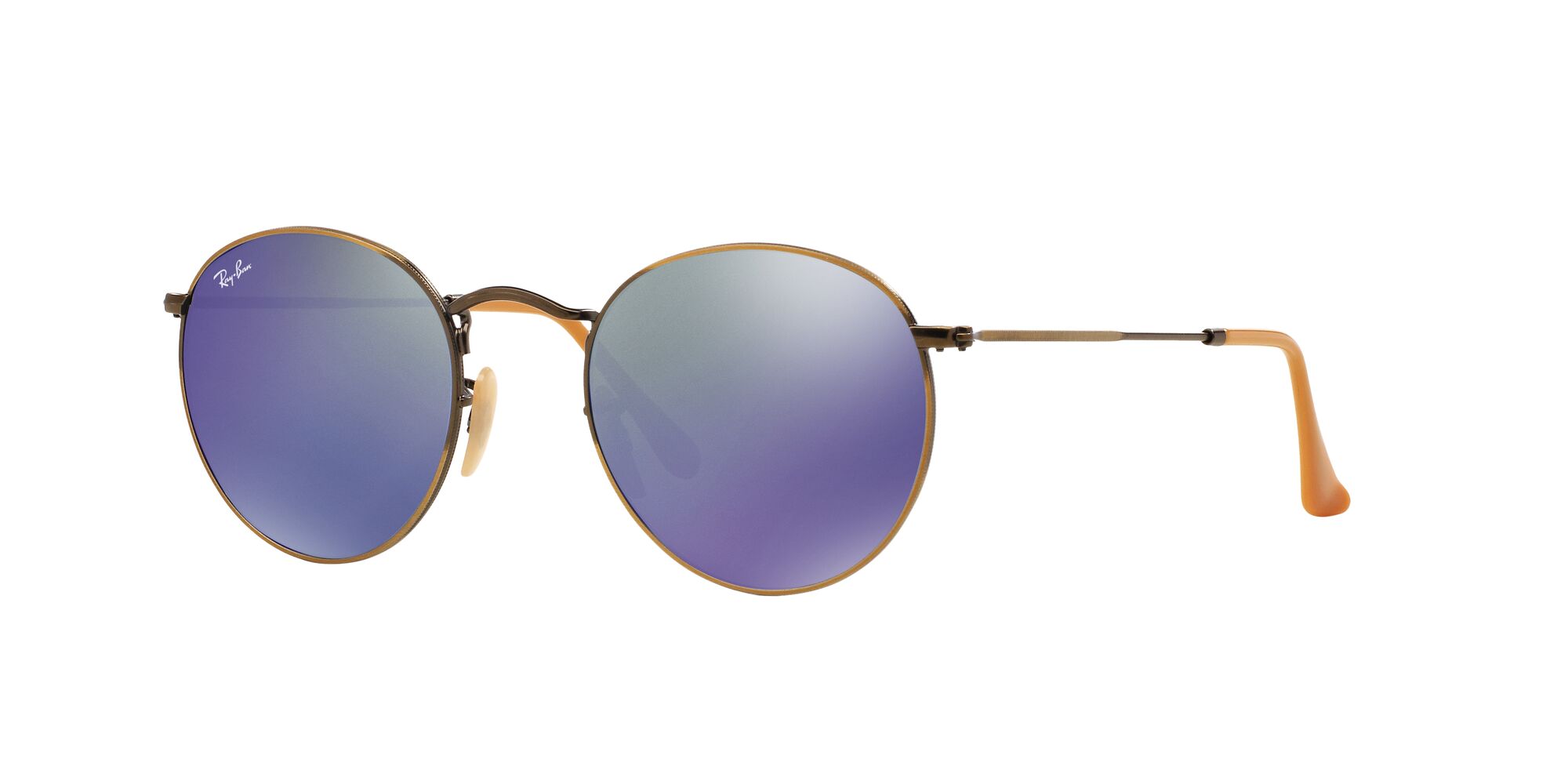 Round Metal Bronze Purple Mirror